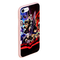 Чехол iPhone 7/8 матовый Черный клевер герои и вселенная Аста Юно, цвет: 3D-светло-розовый — фото 2