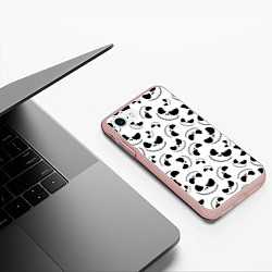 Чехол iPhone 7/8 матовый Джек Скеллингтон паттерн лицо, цвет: 3D-светло-розовый — фото 2