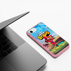 Чехол iPhone 7/8 матовый Meg в прыжке Brawl Stars, цвет: 3D-баблгам — фото 2