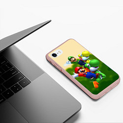 Чехол iPhone 7/8 матовый 3DMario, цвет: 3D-светло-розовый — фото 2