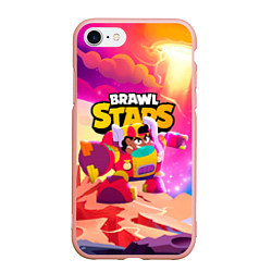 Чехол iPhone 7/8 матовый Опасная Meg Brawl Stars, цвет: 3D-светло-розовый