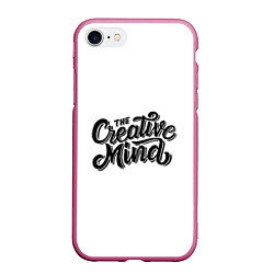 Чехол iPhone 7/8 матовый Творческий ум, цвет: 3D-малиновый