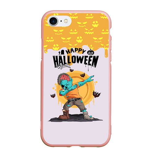 Чехол iPhone 7/8 матовый Dab zombie halloween / 3D-Светло-розовый – фото 1