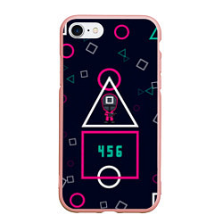 Чехол iPhone 7/8 матовый Игра в кальмара: Финал 456, цвет: 3D-светло-розовый