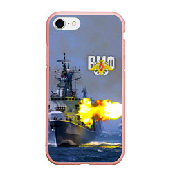 Чехол iPhone 7/8 матовый Выстрел из крейсера, цвет: 3D-светло-розовый