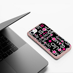 Чехол iPhone 7/8 матовый SQUID GAME ЛОГО PINK, цвет: 3D-светло-розовый — фото 2