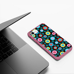 Чехол iPhone 7/8 матовый Flоwers, цвет: 3D-малиновый — фото 2