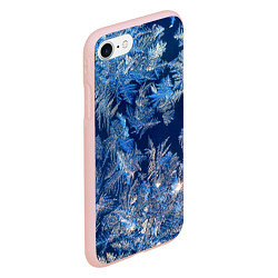 Чехол iPhone 7/8 матовый Снежинки макро snowflakes macro, цвет: 3D-светло-розовый — фото 2