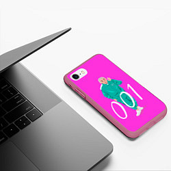 Чехол iPhone 7/8 матовый Player 001, цвет: 3D-малиновый — фото 2
