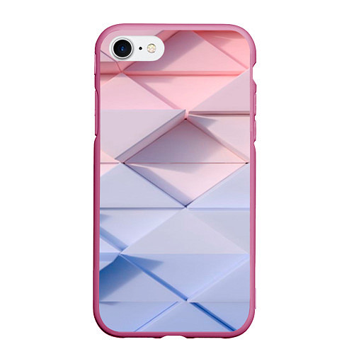 Чехол iPhone 7/8 матовый Треугольники для тебя / 3D-Малиновый – фото 1