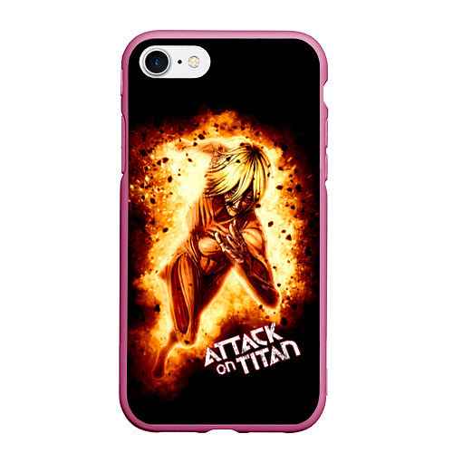 Чехол iPhone 7/8 матовый Женская Особь Атака титанов / 3D-Малиновый – фото 1