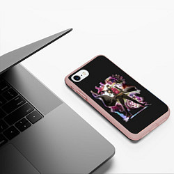 Чехол iPhone 7/8 матовый Джотаро Куджо Джо Джо, цвет: 3D-светло-розовый — фото 2