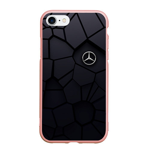 Чехол iPhone 7/8 матовый Мерседес 3D плиты / 3D-Светло-розовый – фото 1