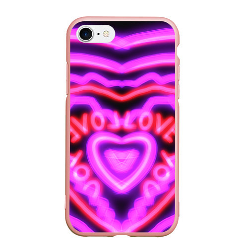 Чехол iPhone 7/8 матовый Lover love / 3D-Светло-розовый – фото 1