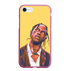 Чехол iPhone 7/8 матовый Travis art, цвет: 3D-малиновый