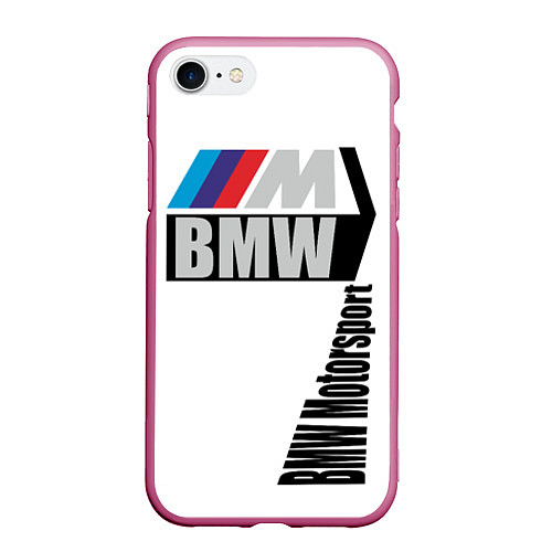 Чехол iPhone 7/8 матовый BMW Motorsport / 3D-Малиновый – фото 1