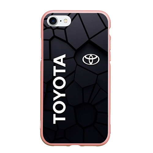 Чехол iPhone 7/8 матовый Toyota 3D плиты / 3D-Светло-розовый – фото 1