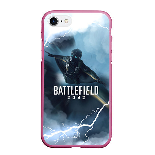 Чехол iPhone 7/8 матовый WINGSUIT BATTLEFIELD 2042 / 3D-Малиновый – фото 1