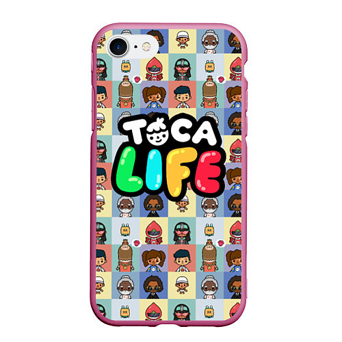 Чехол iPhone 7/8 матовый Toca Life / 3D-Малиновый – фото 1
