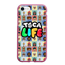Чехол iPhone 7/8 матовый Toca Life, цвет: 3D-малиновый