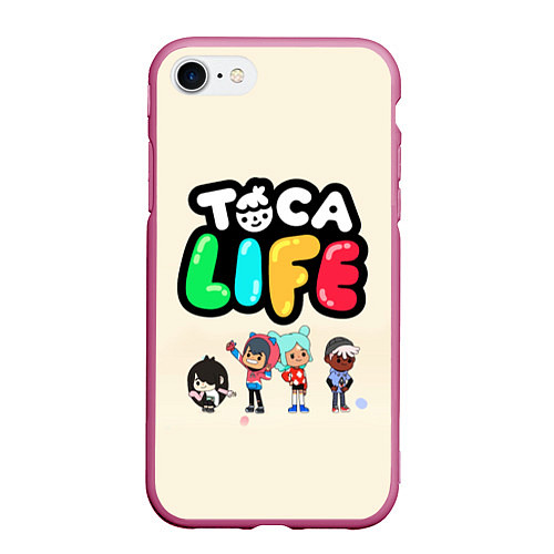 Чехол iPhone 7/8 матовый Toca Life: Persons / 3D-Малиновый – фото 1