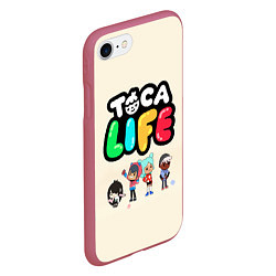 Чехол iPhone 7/8 матовый Toca Life: Persons, цвет: 3D-малиновый — фото 2
