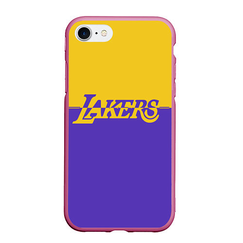 Чехол iPhone 7/8 матовый KobeBryant Los Angeles Lakers, / 3D-Малиновый – фото 1