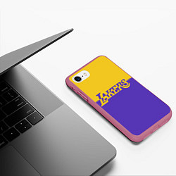 Чехол iPhone 7/8 матовый KobeBryant Los Angeles Lakers,, цвет: 3D-малиновый — фото 2