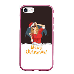 Чехол iPhone 7/8 матовый Снегурка Merry Christmas