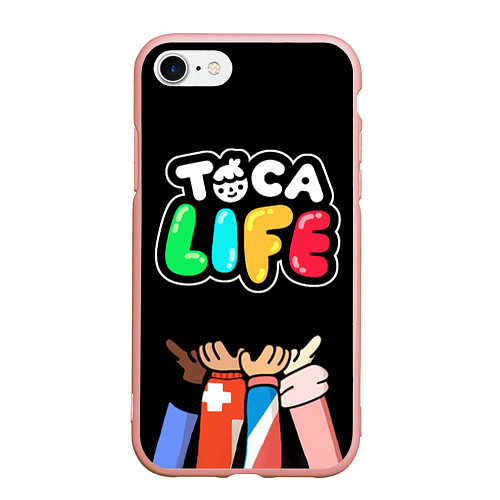 Чехол iPhone 7/8 матовый Toca Life: Friends / 3D-Светло-розовый – фото 1