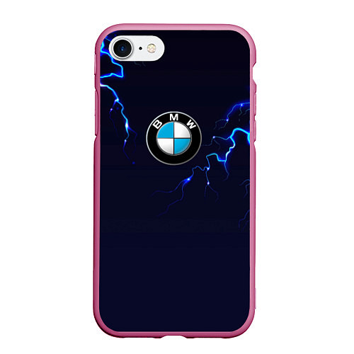 Чехол iPhone 7/8 матовый BMW разряд молнии / 3D-Малиновый – фото 1