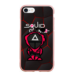 Чехол iPhone 7/8 матовый Squid game BLACK, цвет: 3D-светло-розовый