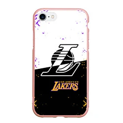 Чехол iPhone 7/8 матовый Коби Брайант Los Angeles Lakers,, цвет: 3D-светло-розовый