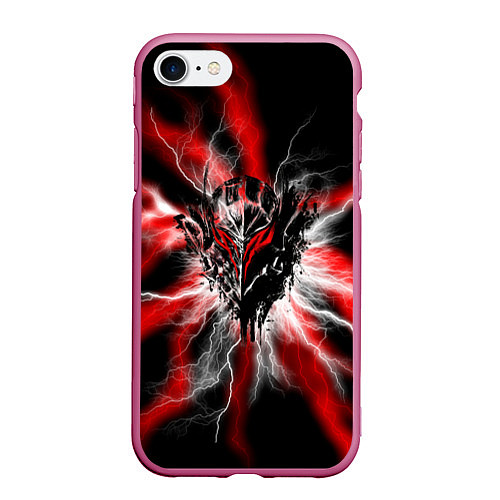 Чехол iPhone 7/8 матовый Berserk разряд молнии / 3D-Малиновый – фото 1