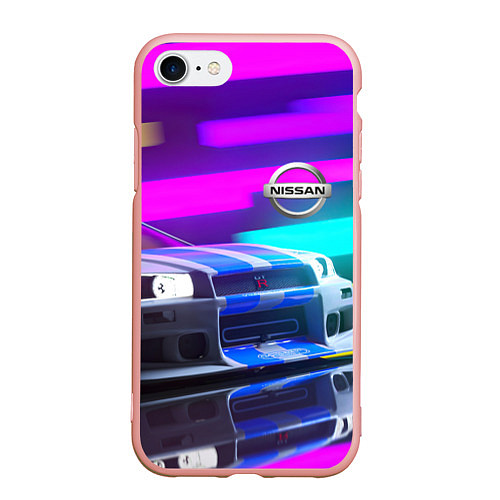 Чехол iPhone 7/8 матовый NISSAN GT-R SKYLINE / 3D-Светло-розовый – фото 1
