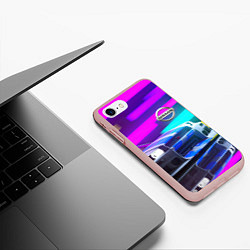 Чехол iPhone 7/8 матовый NISSAN GT-R SKYLINE, цвет: 3D-светло-розовый — фото 2