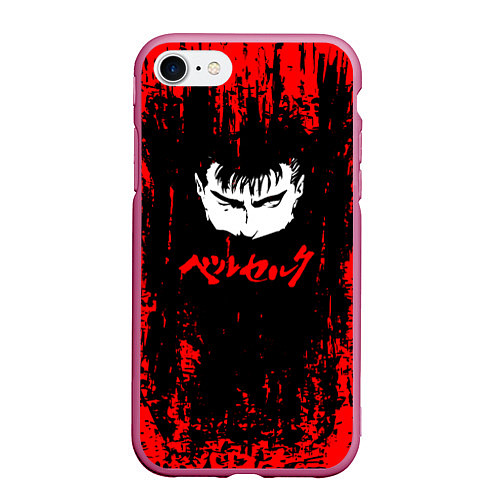 Чехол iPhone 7/8 матовый Logo Berserk / 3D-Малиновый – фото 1