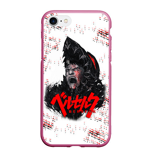 Чехол iPhone 7/8 матовый BERSERK SCREAM БЕРСЕРК КРИК / 3D-Малиновый – фото 1