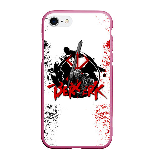 Чехол iPhone 7/8 матовый BERSERK LOGO БЕРСЕРК / 3D-Малиновый – фото 1