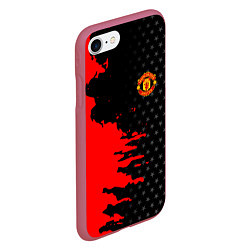 Чехол iPhone 7/8 матовый МАНЧЕСТЕР ЮНАЙТЕД FCMU MANCHESTER UNITED RED DEVIL, цвет: 3D-малиновый — фото 2