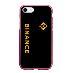 Чехол iPhone 7/8 матовый БИНАНС ЛОГО КАРБОН BINANCE LOGO, цвет: 3D-малиновый