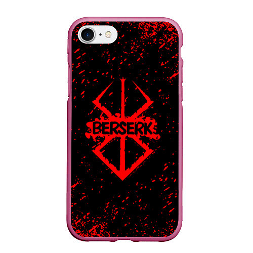 Чехол iPhone 7/8 матовый BERSERK logo elements / 3D-Малиновый – фото 1