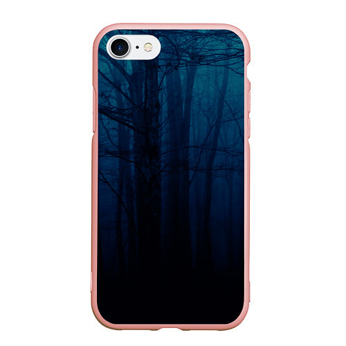 Чехол iPhone 7/8 матовый Gloomy forest / 3D-Светло-розовый – фото 1