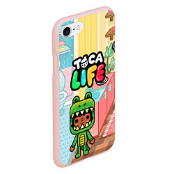 Чехол iPhone 7/8 матовый Toca Life: Crocodile, цвет: 3D-светло-розовый — фото 2
