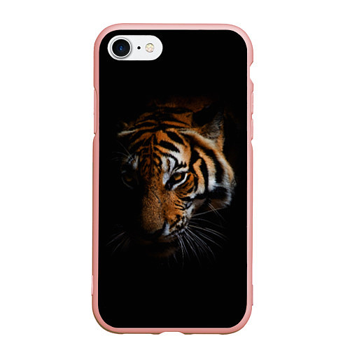 Чехол iPhone 7/8 матовый Год тигра Голова / 3D-Светло-розовый – фото 1