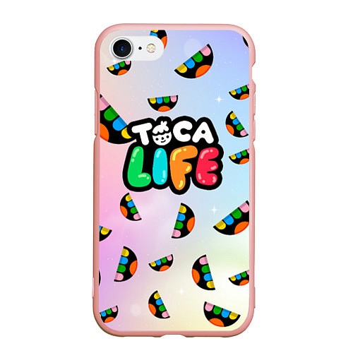 Чехол iPhone 7/8 матовый Toca Life: Smile Logo / 3D-Светло-розовый – фото 1