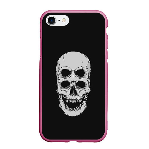 Чехол iPhone 7/8 матовый Terrible Skull / 3D-Малиновый – фото 1