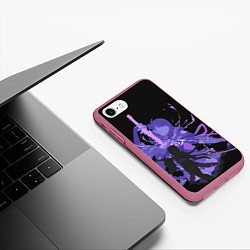 Чехол iPhone 7/8 матовый Genshin Impact Raiden, цвет: 3D-малиновый — фото 2