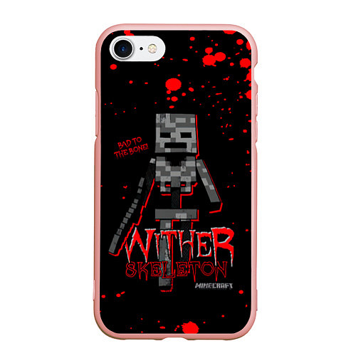 Чехол iPhone 7/8 матовый WITHER SKELETON / 3D-Светло-розовый – фото 1