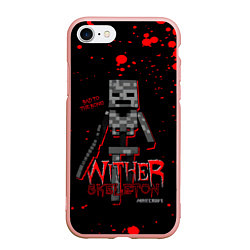 Чехол iPhone 7/8 матовый WITHER SKELETON, цвет: 3D-светло-розовый